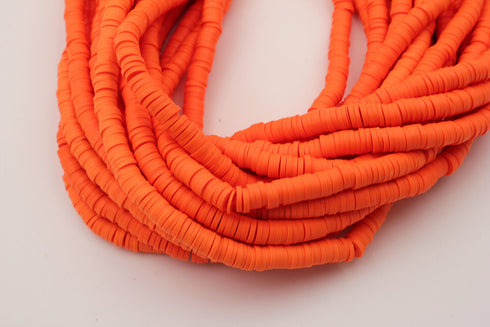 4mm vinyl Heishi beads orange polymer clay beads